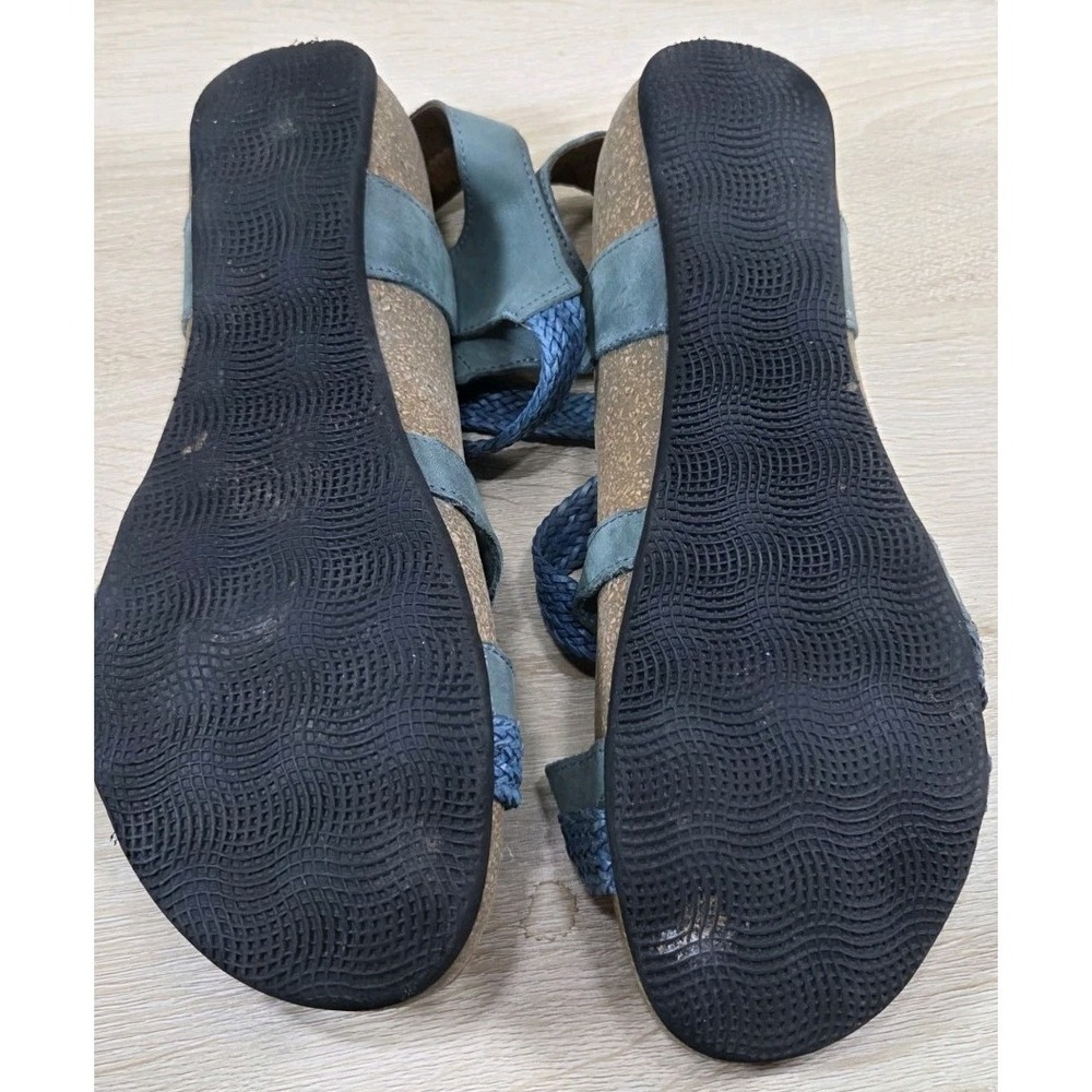 Taos Braided Leather Comfort Sandals‎ Blue Green Size 9 - Picture 6 of 6